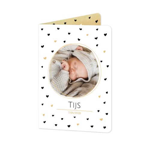 Gevouwen wenskaart staand met ronde hoeken 10 x 14,3 cm