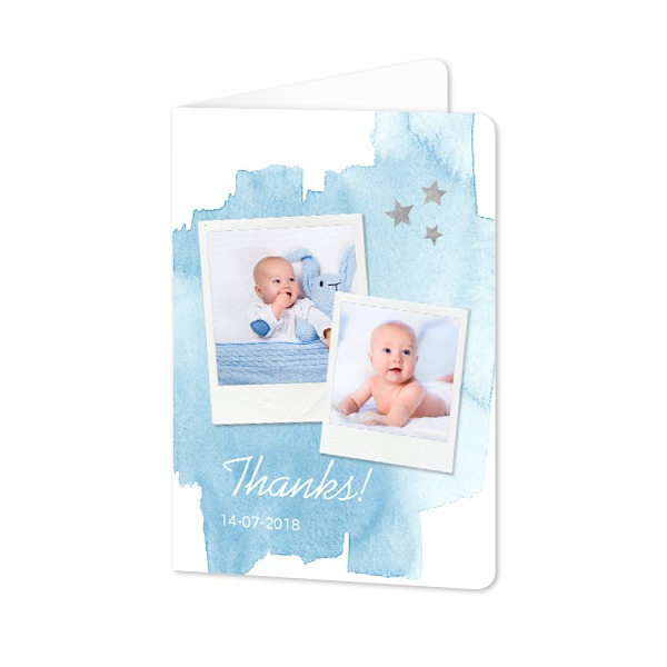 Faire-part 2 volets Portrait coins arrondis 10 x 14,3 cm