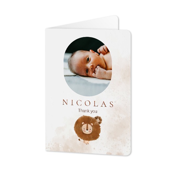 Faire-part 2 volets Portrait coins arrondis 10 x 14,3 cm