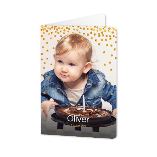 Faire-part 2 volets Portrait coins arrondis 10 x 14,3 cm