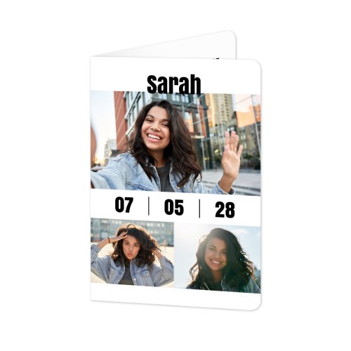 Faire-part 2 volets Portrait coins arrondis 10 x 14,3 cm