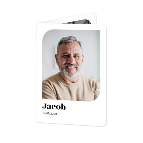Faire-part 2 volets Portrait coins arrondis 10 x 14,3 cm