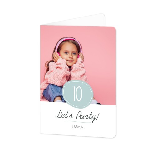 Faire-part 2 volets Portrait coins arrondis 10 x 14,3 cm