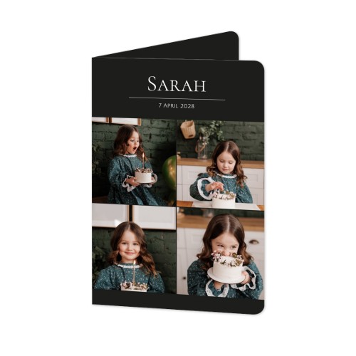 Faire-part 2 volets Portrait coins arrondis 10 x 14,3 cm