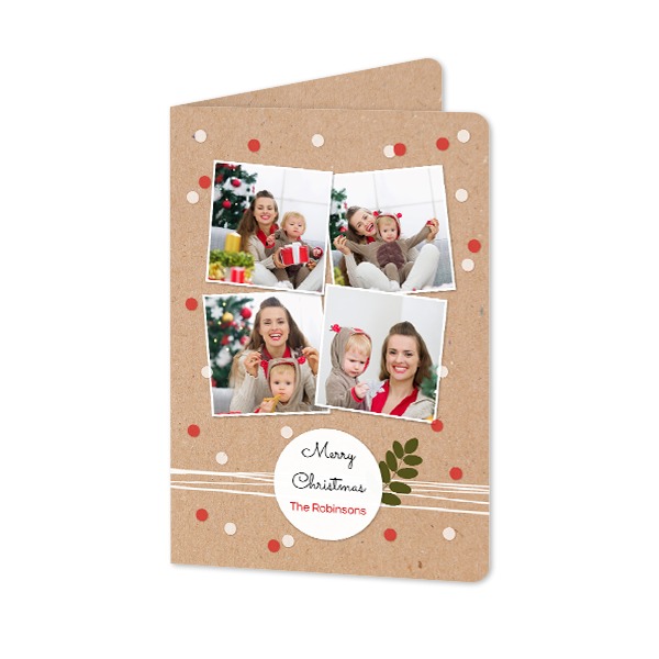 Gevouwen wenskaart staand met ronde hoeken 10 x 14,3 cm