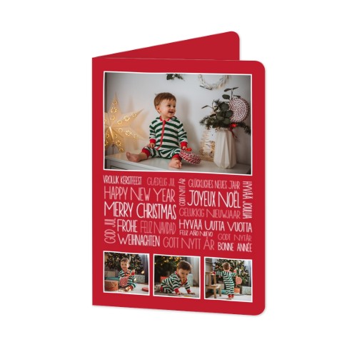 Gevouwen wenskaart staand met ronde hoeken 10 x 14,3 cm