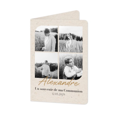 Faire-part 2 volets Portrait coins arrondis 10 x 14,3 cm