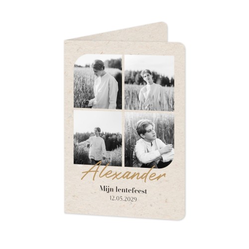 Gevouwen Kaart staand met ronde hoeken 10 x 14,3 cm