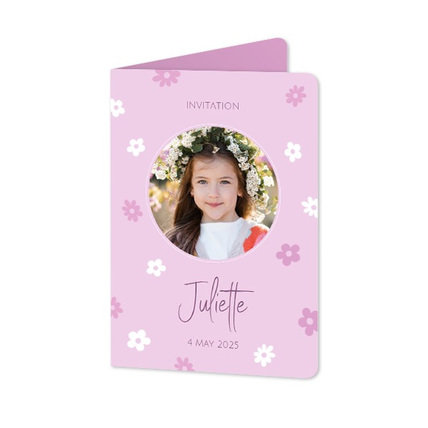Faire-part 2 volets Portrait coins arrondis 10 x 14,3 cm