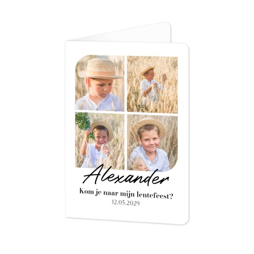 Gevouwen wenskaart staand met ronde hoeken 10 x 14,3 cm