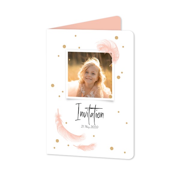 Faire-part 2 volets Portrait coins arrondis 10 x 14,3 cm