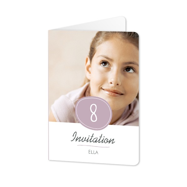 Faire-part 2 volets Portrait coins arrondis 10 x 14,3 cm