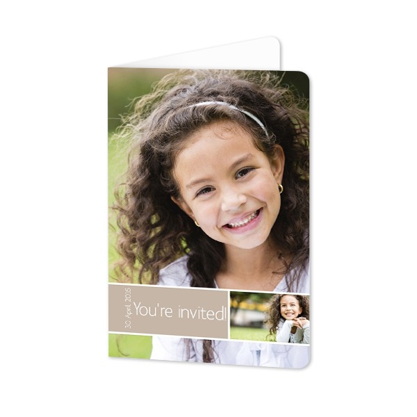 Gevouwen wenskaart staand met ronde hoeken 10 x 14,3 cm