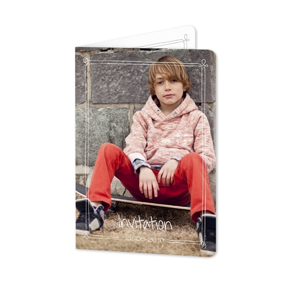 Faire-part 2 volets Portrait coins arrondis 10 x 14,3 cm