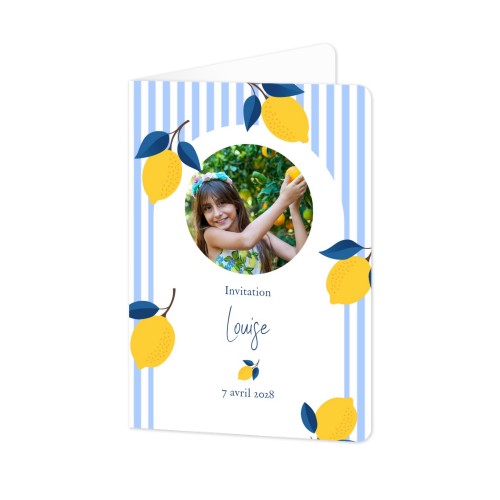 Faire-part 2 volets Portrait coins arrondis 10 x 14,3 cm