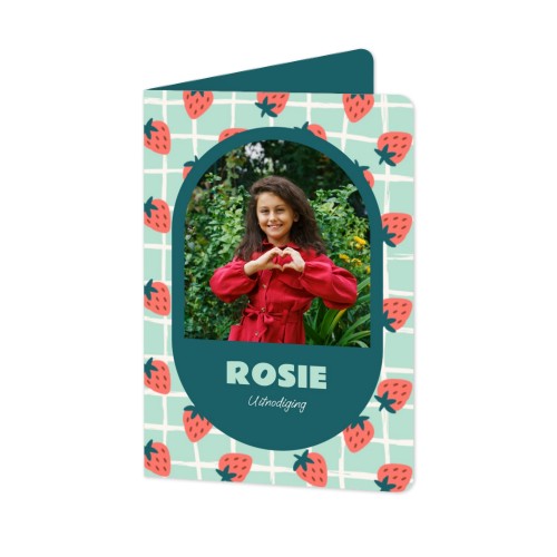 Gevouwen wenskaart staand met ronde hoeken 10 x 14,3 cm