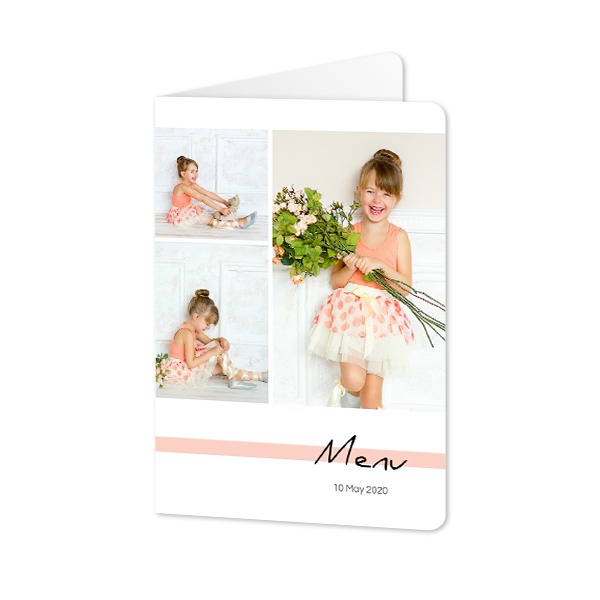 Faire-part 2 volets Portrait coins arrondis 10 x 14,3 cm