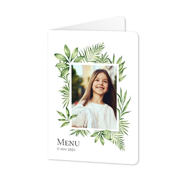 Faire-part 2 volets Portrait coins arrondis 10 x 14,3 cm
