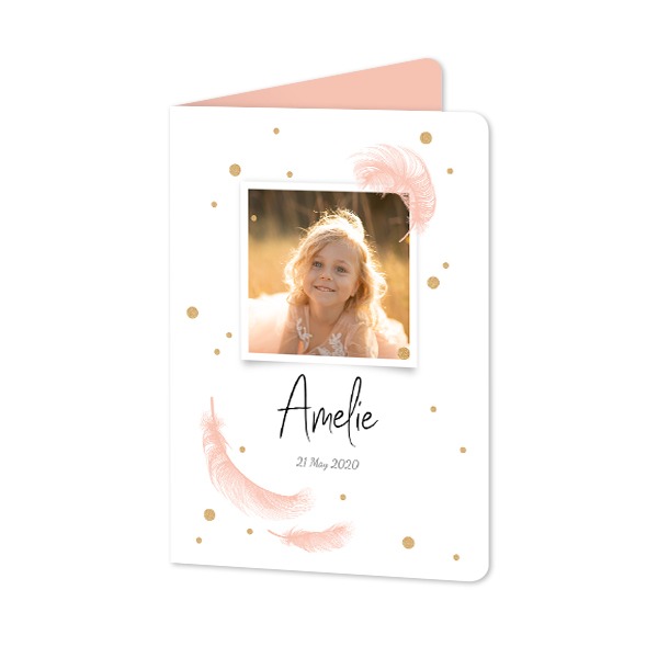 Faire-part 2 volets Portrait coins arrondis 10 x 14,3 cm