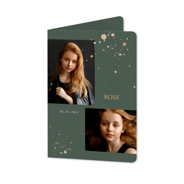 Faire-part 2 volets Portrait coins arrondis 10 x 14,3 cm