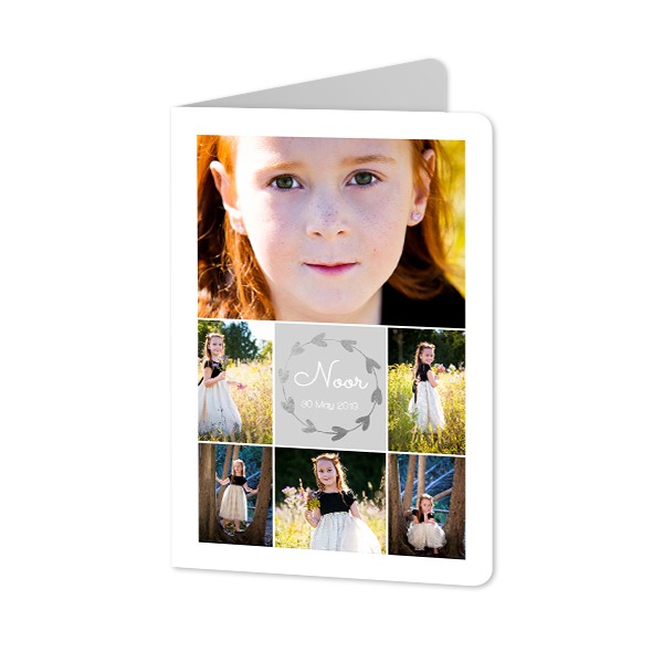 Faire-part 2 volets Portrait coins arrondis 10 x 14,3 cm