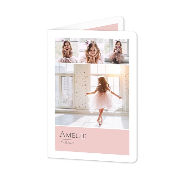 Faire-part 2 volets Portrait coins arrondis 10 x 14,3 cm Faire-part 2 volets Portrait coins arrondis 10 x 14,3 cm