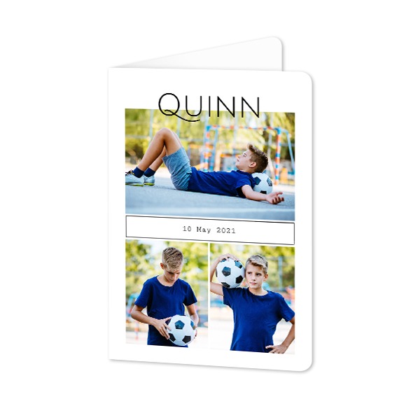 Faire-part 2 volets Portrait coins arrondis 10 x 14,3 cm