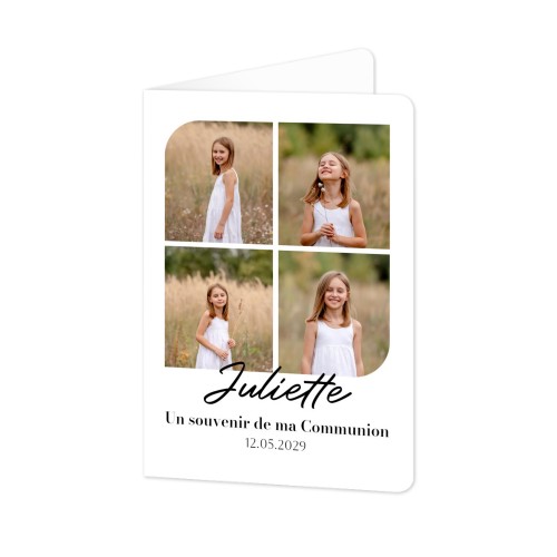 Faire-part 2 volets Portrait coins arrondis 10 x 14,3 cm