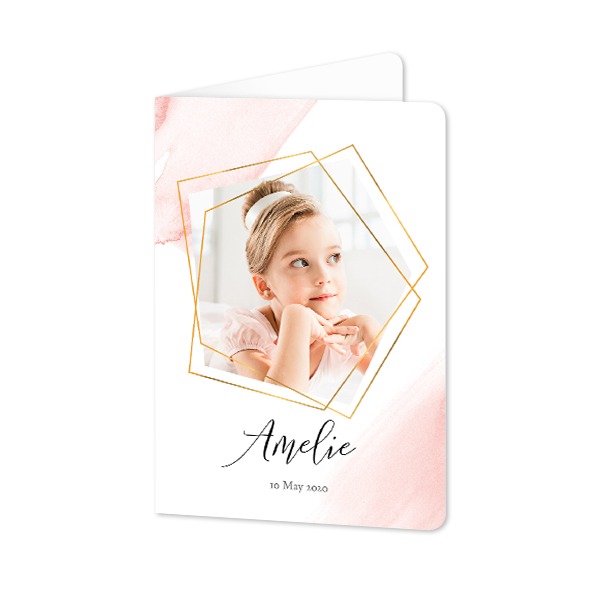 Faire-part 2 volets Portrait coins arrondis 10 x 14,3 cm