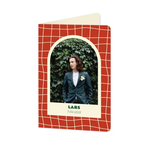 Faire-part 2 volets Portrait coins arrondis 10 x 14,3 cm