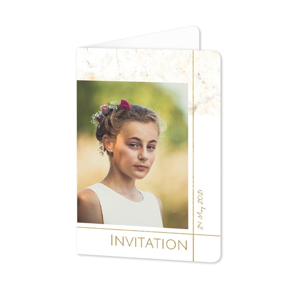 Faire-part 2 volets Portrait coins arrondis 10 x 14,3 cm