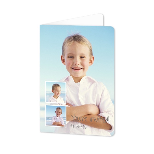 Faire-part 2 volets Portrait coins arrondis 10 x 14,3 cm