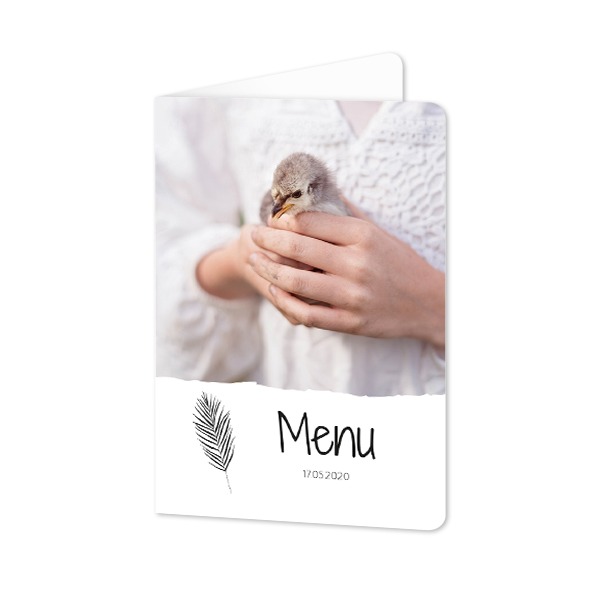 Faire-part 2 volets Portrait coins arrondis 10 x 14,3 cm