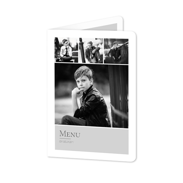 Faire-part 2 volets Portrait coins arrondis 10 x 14,3 cm