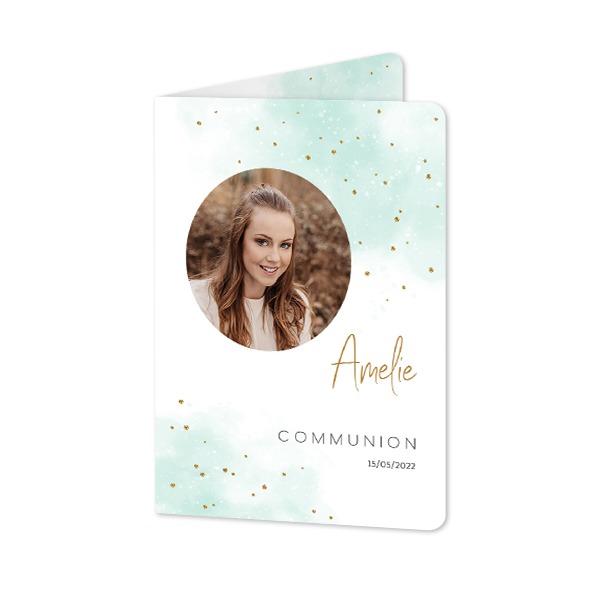 Faire-part 2 volets Portrait coins arrondis 10 x 14,3 cm