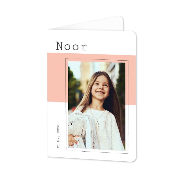 Faire-part 2 volets Portrait coins arrondis 10 x 14,3 cm