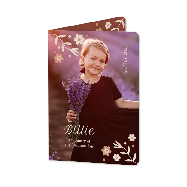 Faire-part 2 volets Portrait coins arrondis 10 x 14,3 cm