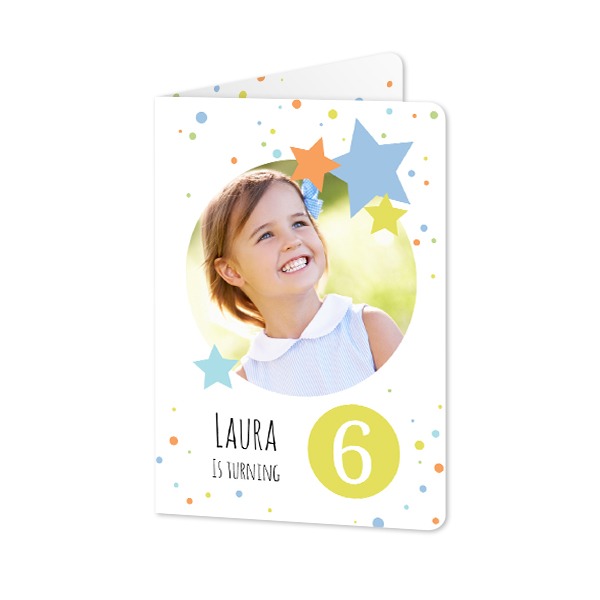 Faire-part 2 volets Portrait coins arrondis 10 x 14,3 cm
