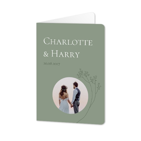 Faire-part 2 volets Portrait coins arrondis 10 x 14,3 cm