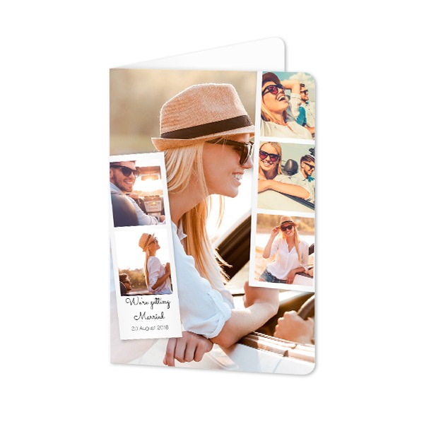 Faire-part 2 volets Portrait coins arrondis 10 x 14,3 cm