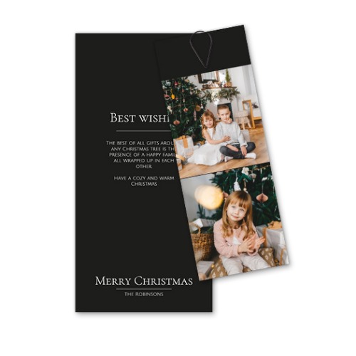 Mehrteilige Grusskarte Schwarz - 12 Stk. 9,3 x 19,6 cm