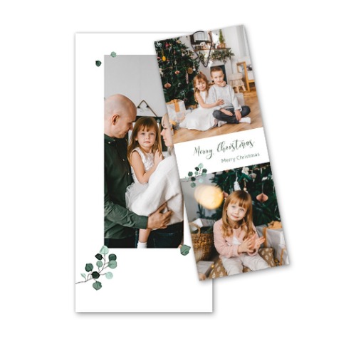 Mehrteilige Grusskarte Schwarz - 12 Stk. 9,3 x 19,6 cm