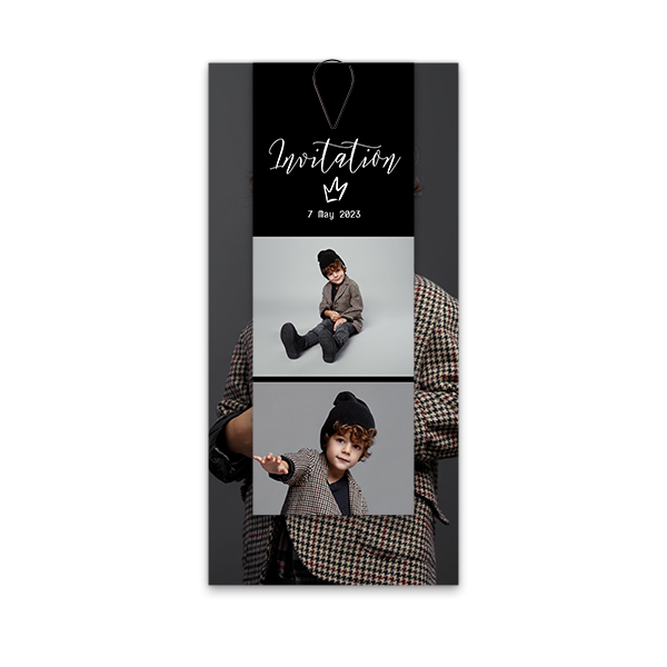 Two-piece card Black - set of 12 (19,6 x 9,3 cm) 