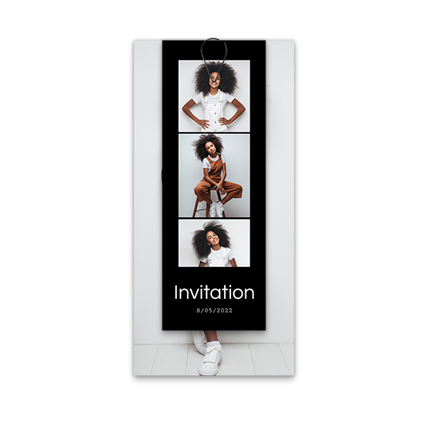 Two-piece card Black - set of 12 (19,6 x 9,3 cm) 