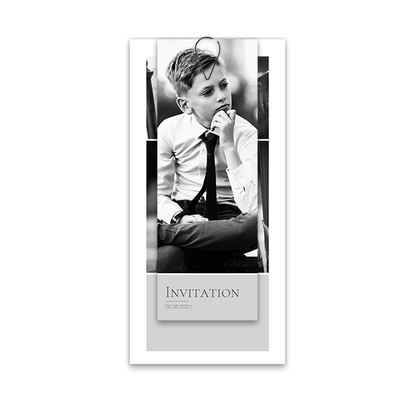 Two-piece card Black - set of 12 (19,6 x 9,3 cm) 