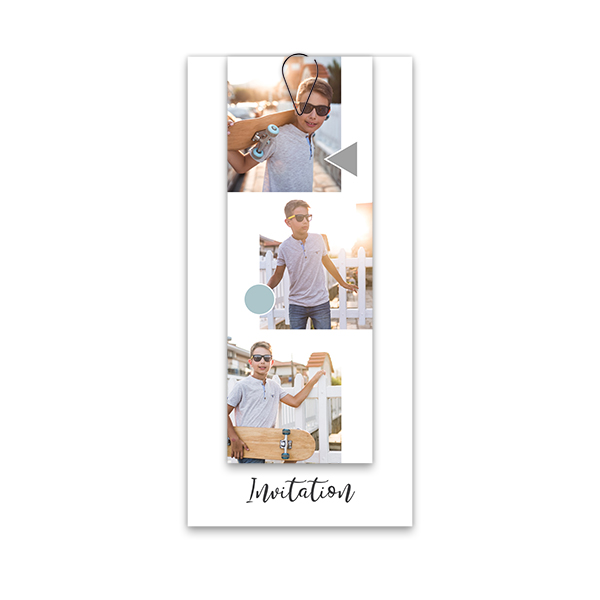 Two-piece card Black - set of 12 (19,6 x 9,3 cm) 