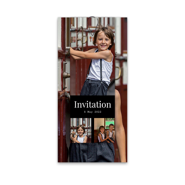 Two-piece card Black - set of 12 (19,6 x 9,3 cm) 