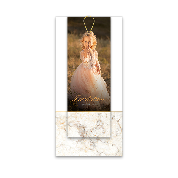 Kort i flere dele guld - 12 stk 9,3 x 19,6 cm