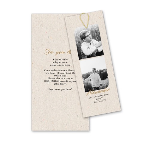 Two-piece card Gold - set of 12 (19,6 x 9,3 cm) Two-piece card Gold - set of 12 (19,6 x 9,3 cm)