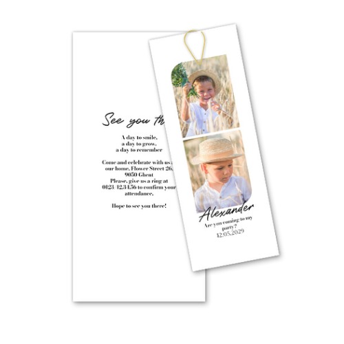 Two-piece card Gold - set of 12 (19,6 x 9,3 cm) 